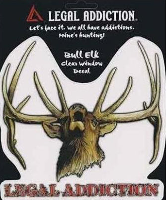 Legal Addiction Bull Elk Window Decal